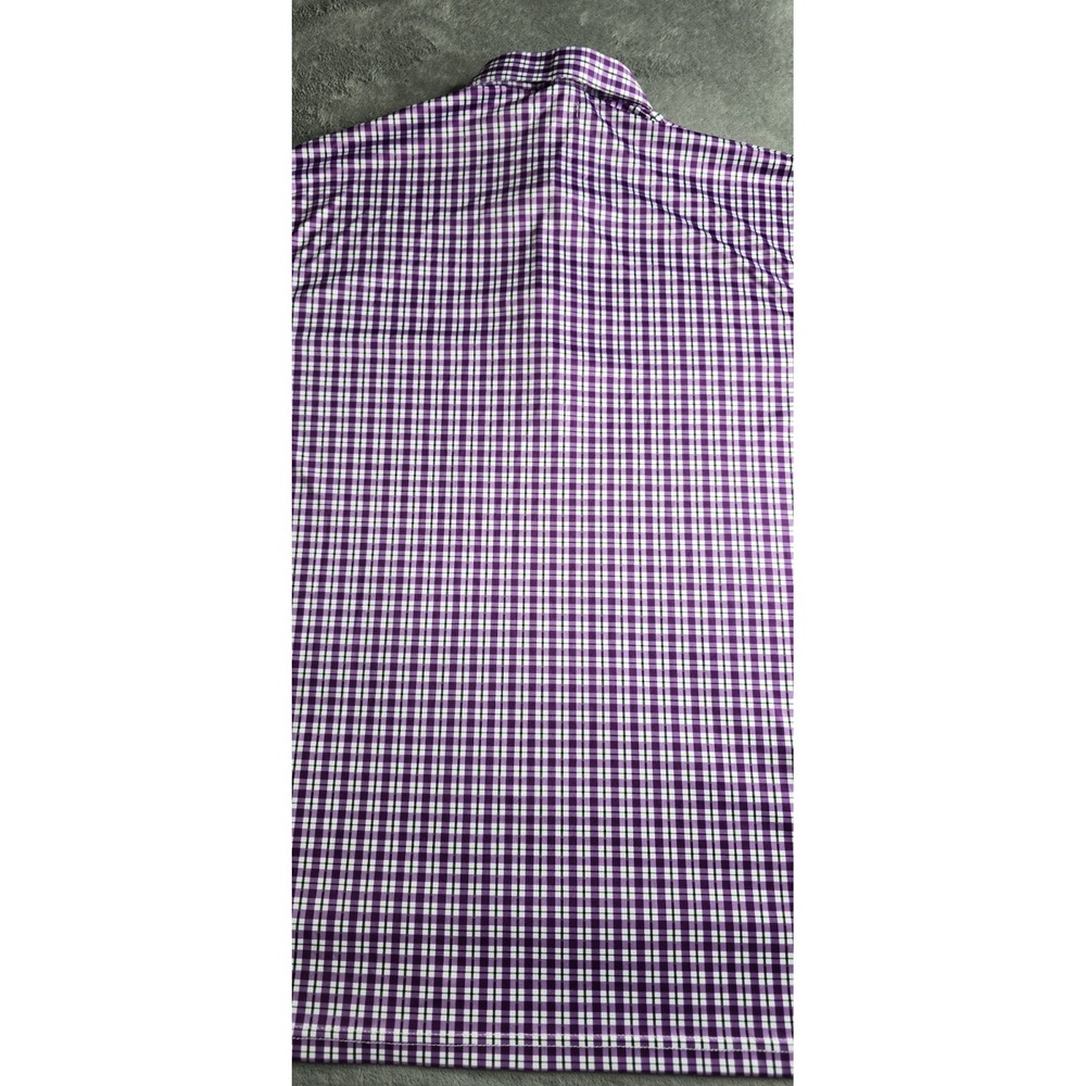 Men's Purple Check Performance Polo - Picture 15 of 16